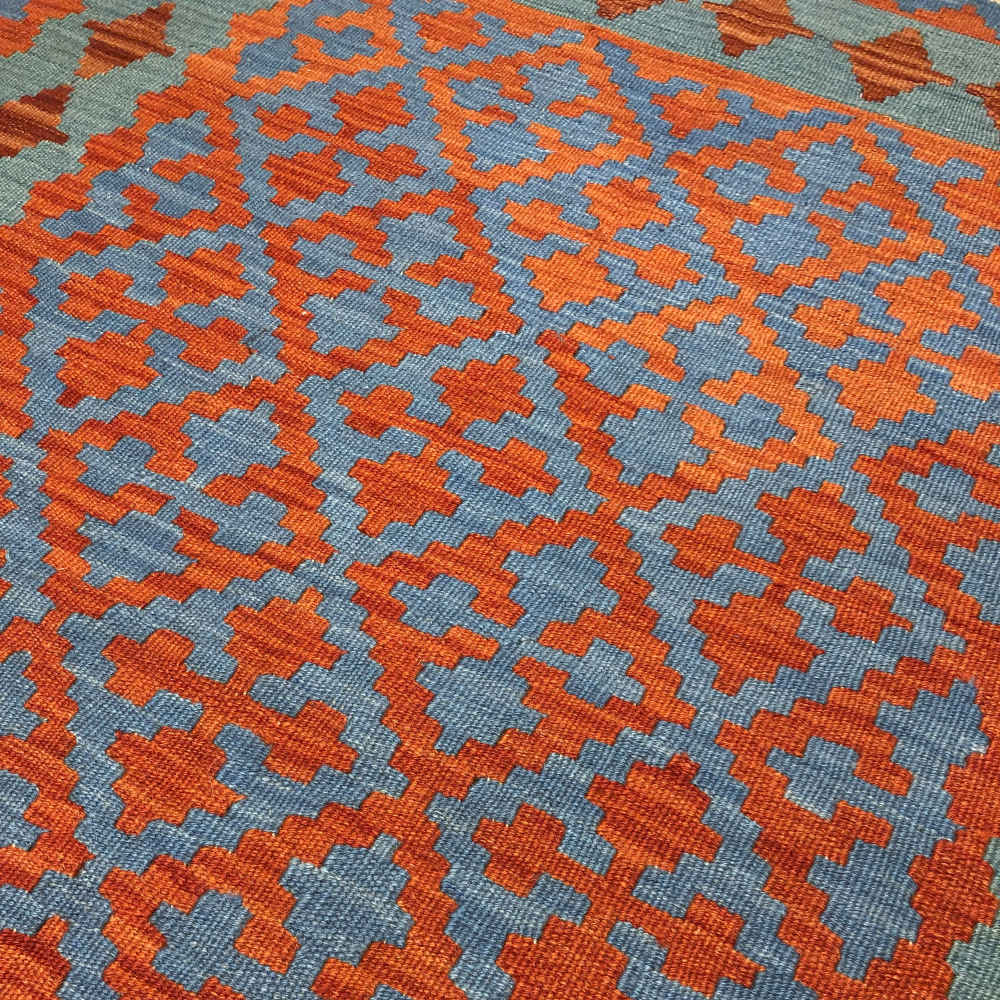 Tapis Kilim en laine persane tissé à la main Traditionnel Qashqai Borna