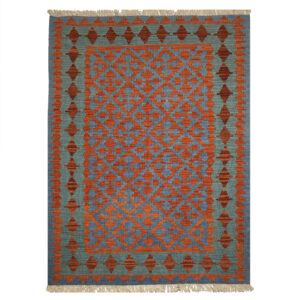 Tapis Kilim en laine persane tissé à la main Traditionnel Qashqai Borna