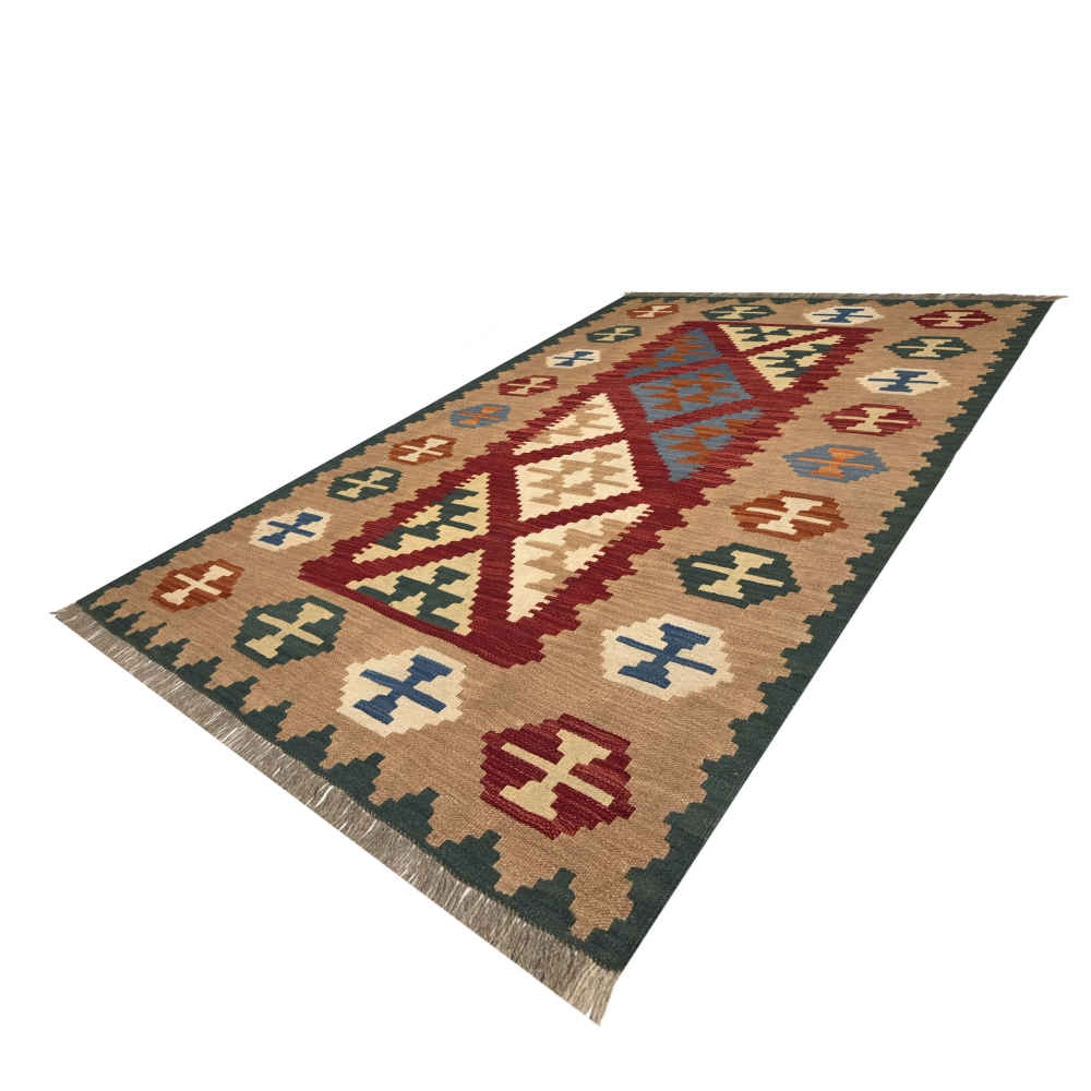 Tapis Kilim en laine persane tissé à la main Traditionnel Modèle Hamara