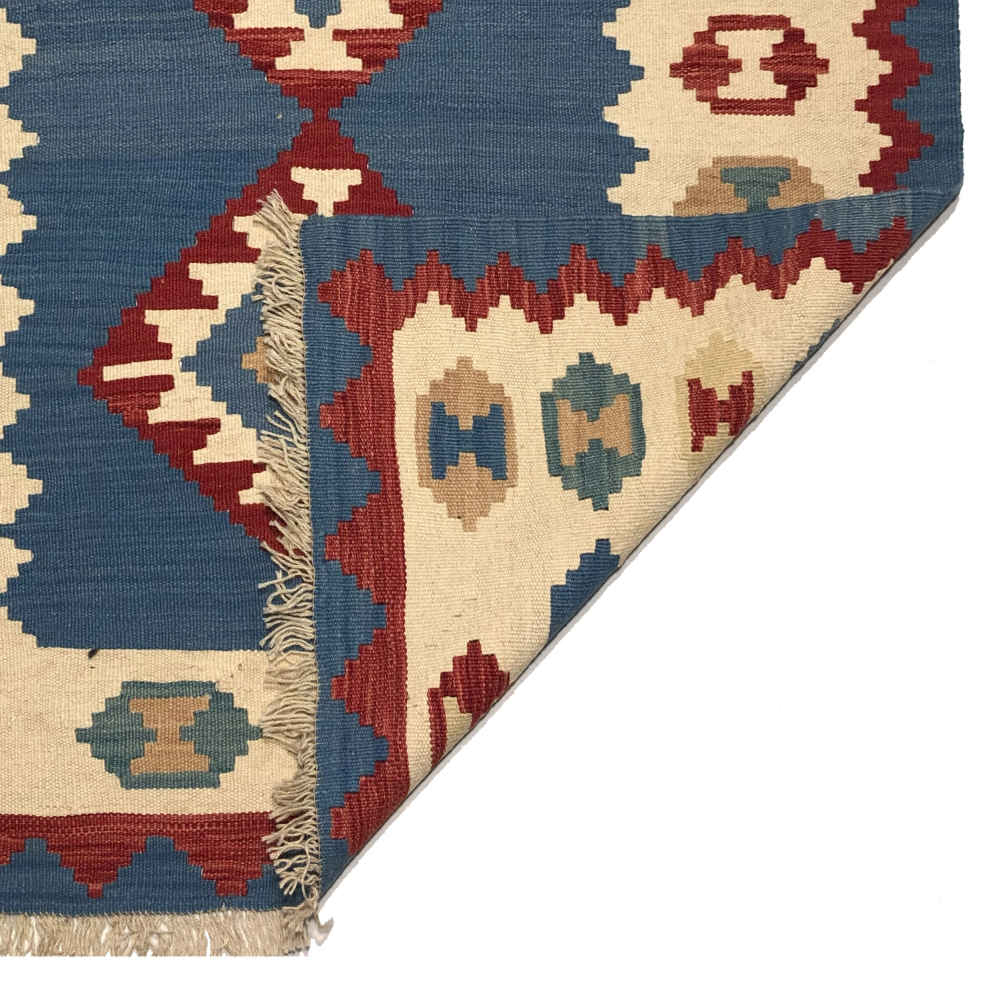 Tapis Kilim en laine persane tissé à la main Traditionnel Qashqai Laleh