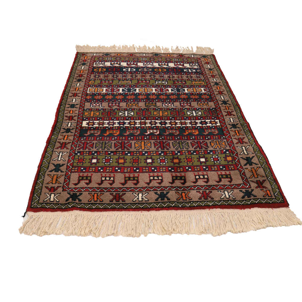 Tapis persan en laine tribal noué à la main Maral