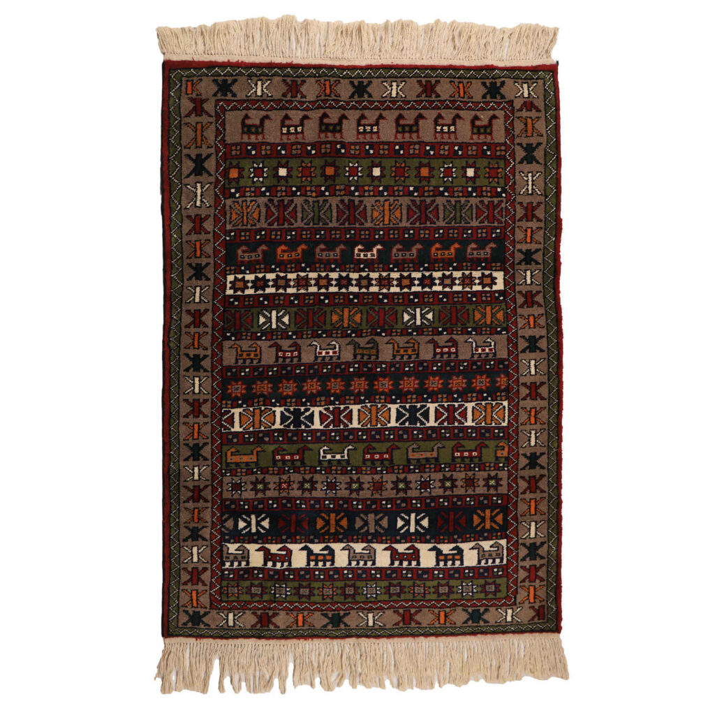 Tapis persan en laine tribal noué à la main Maral