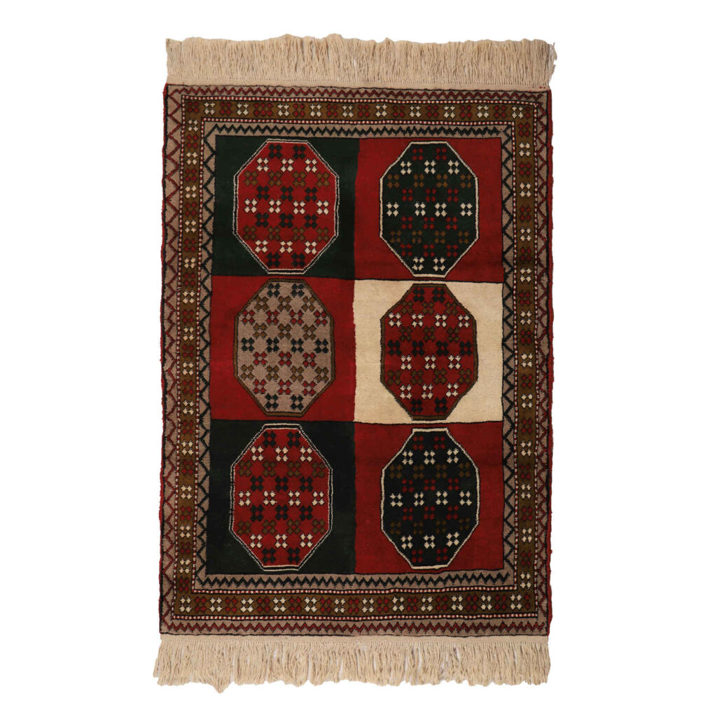 Tapis persan en laine tribal noué à la main Raika