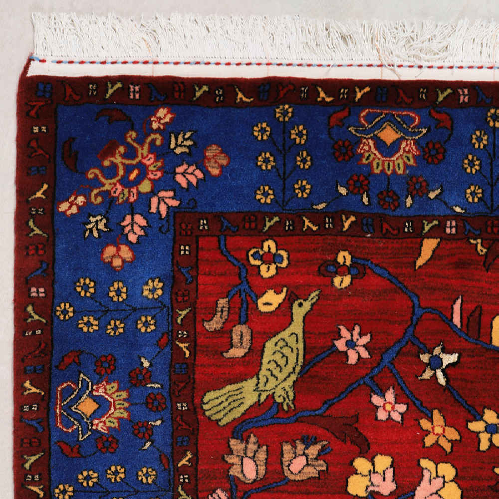 Tapis persan noué à la main Isfahan tribal laine Derakhti