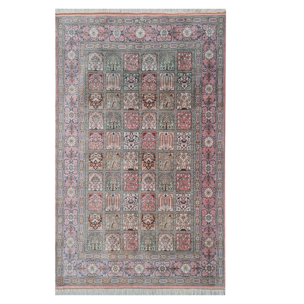 Tapis persan noué à la main chef-d'œuvre Zanjan en soie