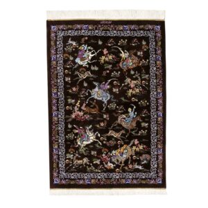 Tapis persan en soie noué à la main modèle Shekar
