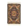 Tapis persan noué à la main Médaillon Tabriz en mélange coton et soie Barsam