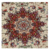 Tapis persan noué à la main Médaillon Tabriz en mélange de laine et soie Cheleh