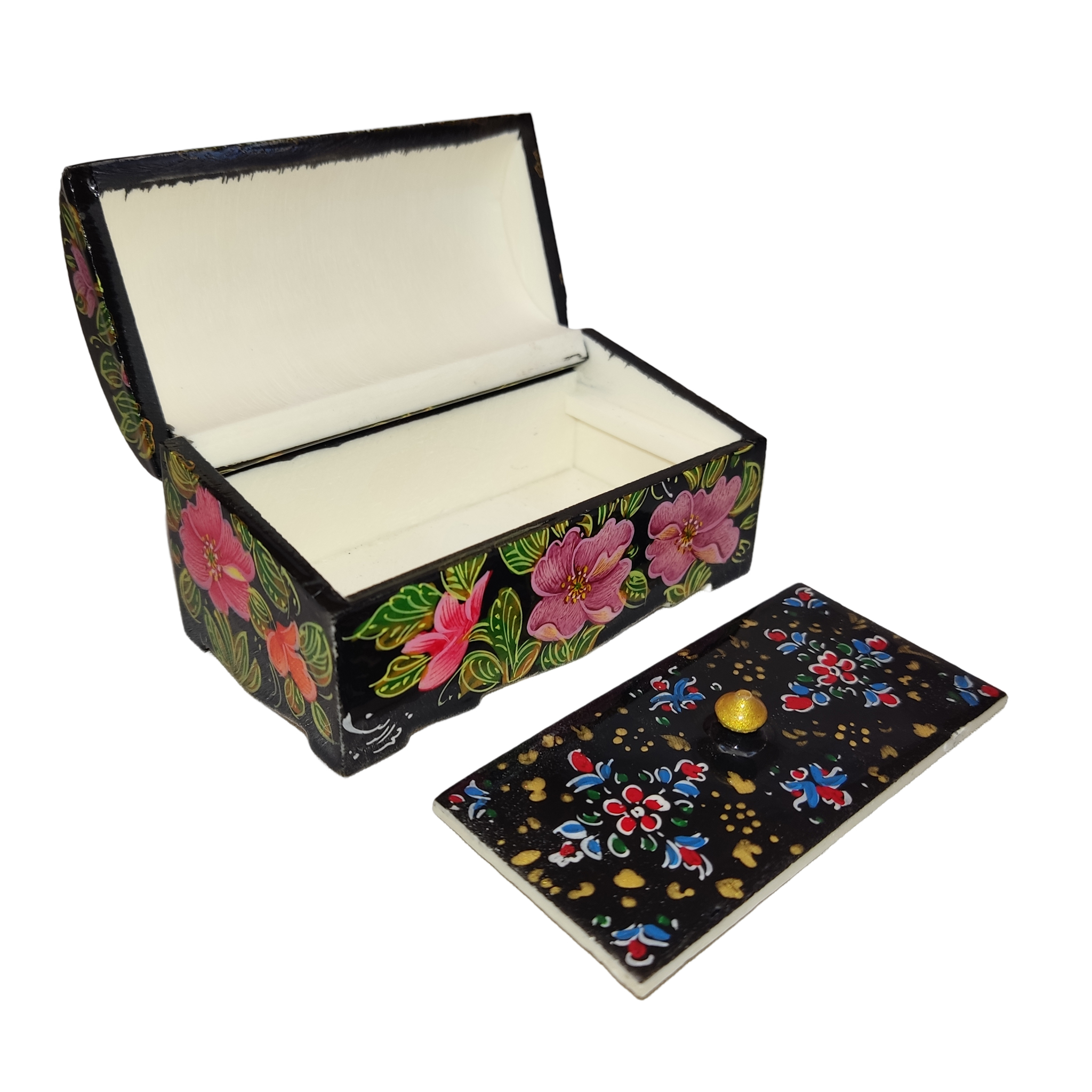 Boîte à bijoux en os artisanale avec motif Haniran d’inspiration persane