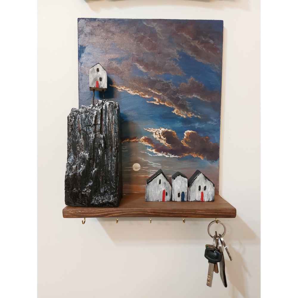 Porte-clés mural décoratif avec design Maison