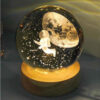 Lampe boule de cristal – veilleuse espace & astronaute