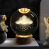 Lampe boule de cristal – veilleuse fantaisie nuage & pluie