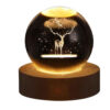 Lampe boule de cristal – veilleuse fantaisie cerf