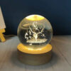 Lampe boule de cristal – veilleuse fantaisie cerf