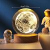 Lampe boule de cristal – veilleuse spatiale Terre