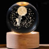 Lampe boule de cristal – veilleuse fantaisie lune & astronaute