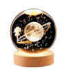 Lampe boule de cristal – veilleuse fantaisie lune & fille