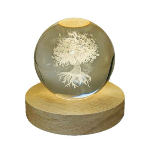 Lampe boule de cristal – veilleuse fantaisie arbre de vie