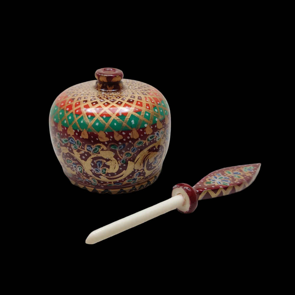 Contenant Persan Surma Dani pour Conserver le Khol en Os de Chameau Eslimi