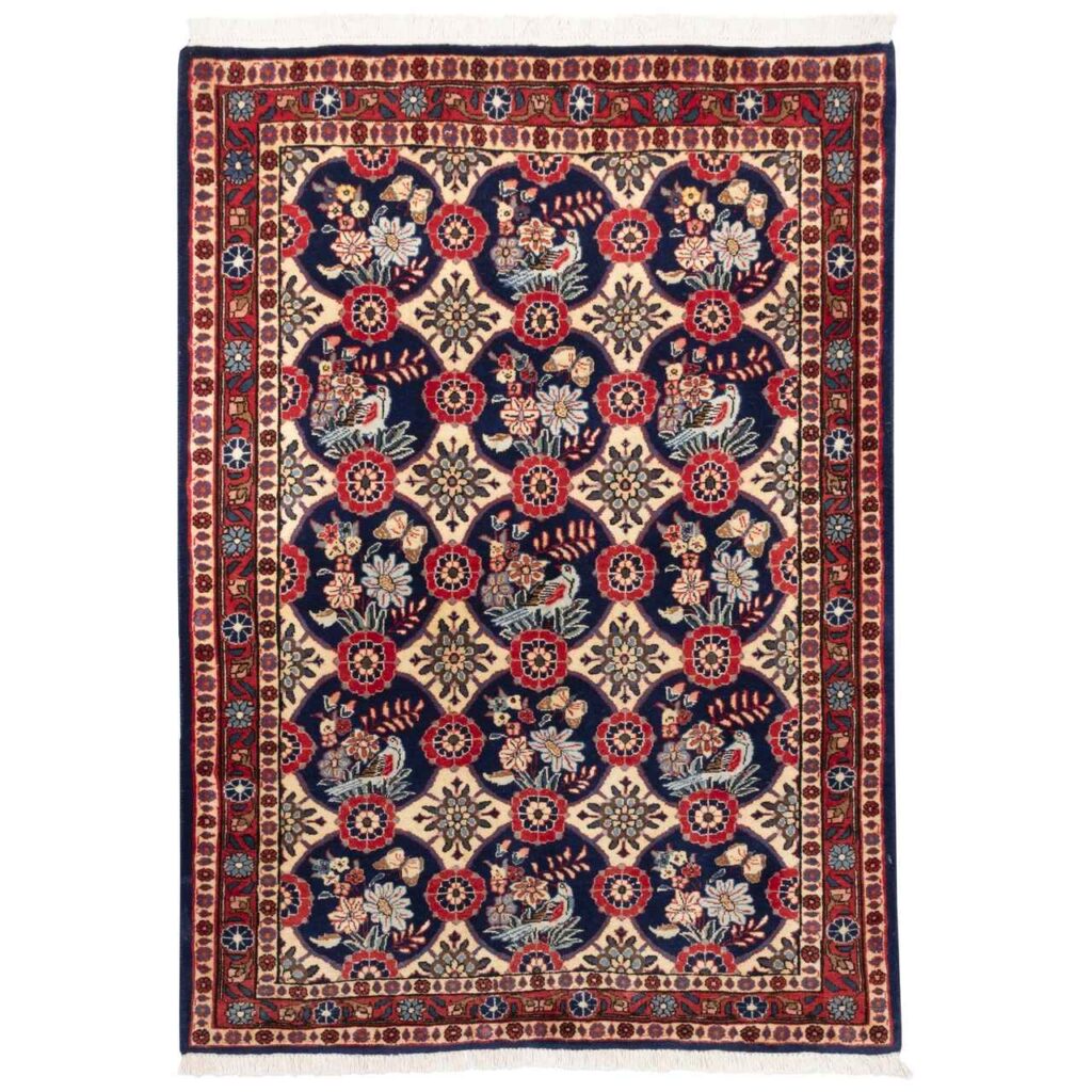 Tapis persan vintage noué à la main laine Jeyran