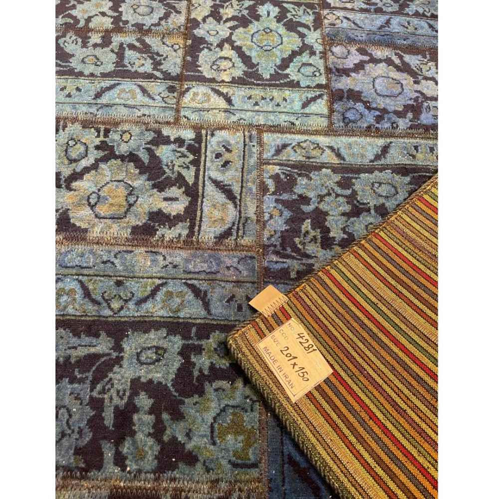 Tapis patchwork noué à la main persan Ahoora