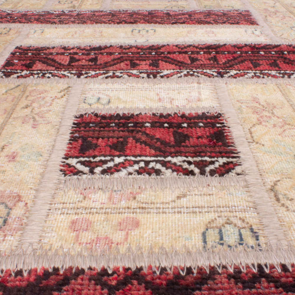 Tapis patchwork noué à la main persan vintage Alborz