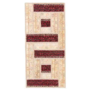 Tapis patchwork noué à la main persan vintage Alborz
