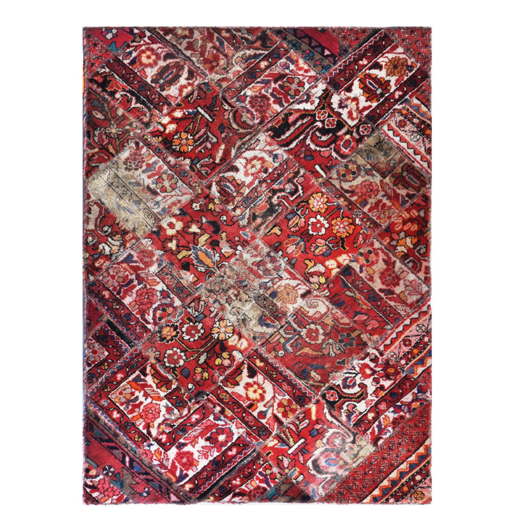 Tapis patchwork noué à la main persan vintage Cheltike