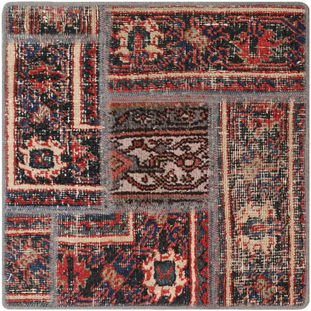 Tapis patchwork noué à la main persan vintage Haris