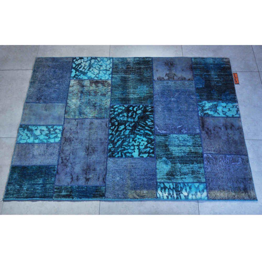 Tapis patchwork noué à la main persan Tekedoozi
