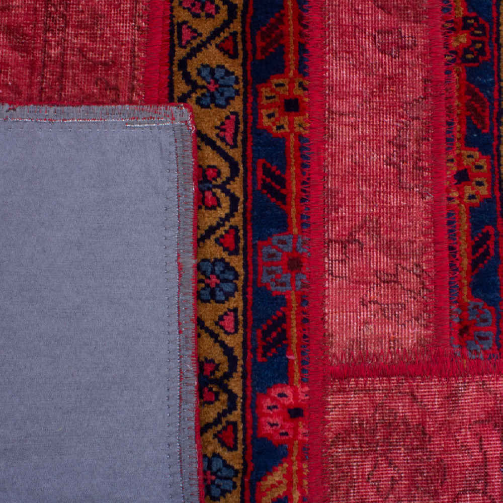 Tapis patchwork noué à la main persan vintage Veis