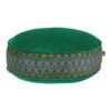 Pouf boho rond en velours inspiré de l'art persan vert Melanie