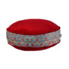 Pouf boho rond en velours inspiré de l'art persan rouge Karina