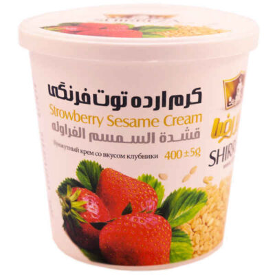 Crème Tahini Sauce Sésame avec Saveur Fraise – Shirreza, 400 gr (3x)