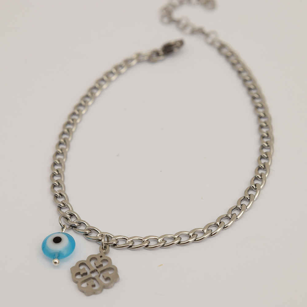 Bracelet Cheville en Acier Cheshm Nazar Modèle Hana