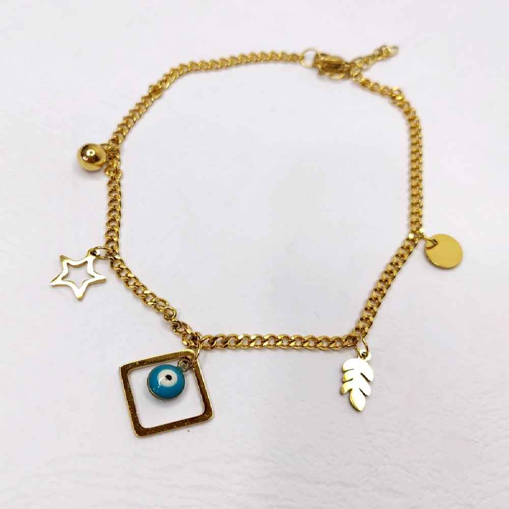 Bracelet Cheville en Acier Cheshm Nazar Modèle Laleh