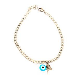 Bracelet Cheville en Acier Cheshm Nazar Modèle Rose