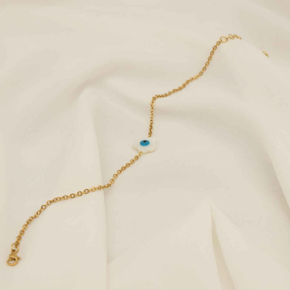 Bracelet Cheville en Acier Cheshm Nazar Modèle Sadafi