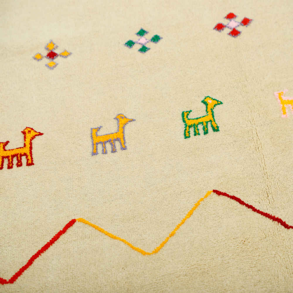 Tapis Gabbeh en laine persane tissé à la main à Shiraz Golabetoon