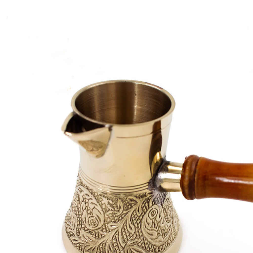 Cafetière Turque – Cezve / Ibrik Traditionnel Martelé en Laiton, Gravé Namin