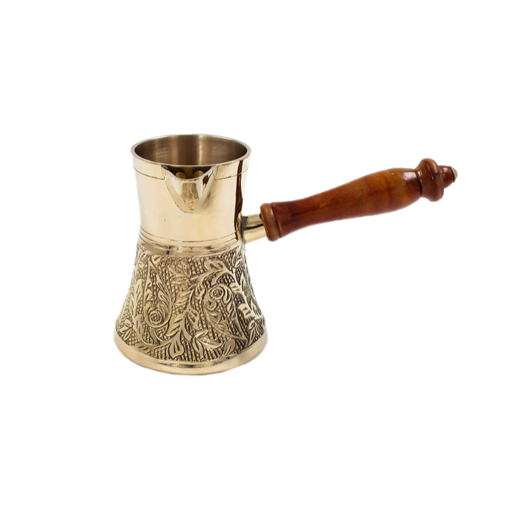 Cafetière Turque – Cezve / Ibrik Traditionnel Martelé en Laiton, Gravé Namin