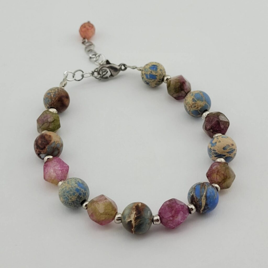 Bracelet Perlé pour Femme – Turquoise Africaine & Jade