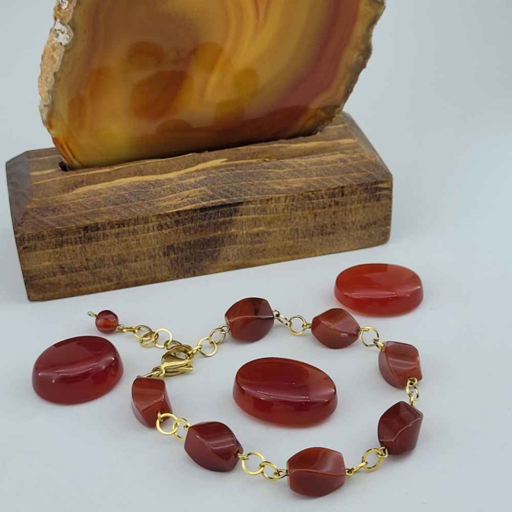 Bracelet Perlé pour Femme – Agate Marron