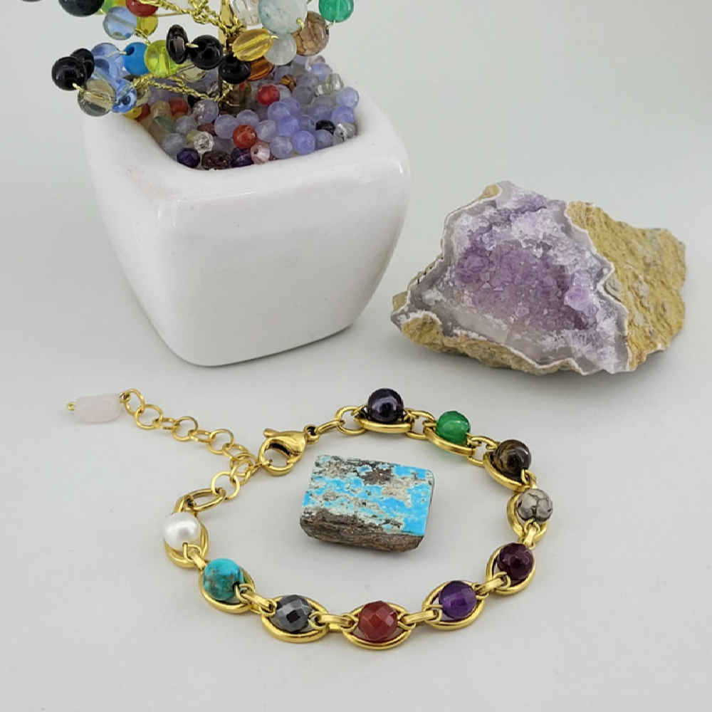 Bracelet Perlé pour Femme – Design Pierres Chakras