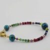 Bracelet Perlé pour Femme – Émeraude, Rubis & Pierres Turquoises