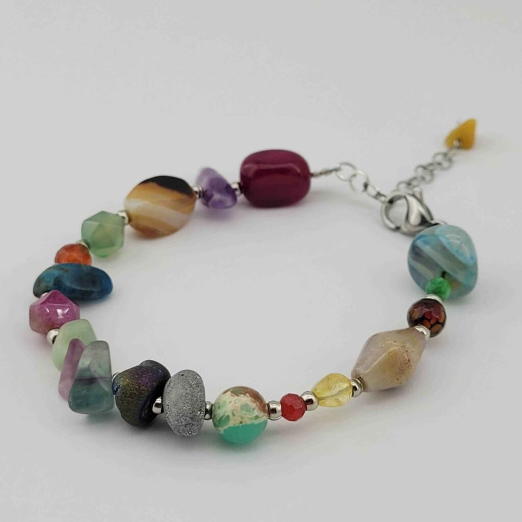 Bracelet Perlé pour Femme – Pierres Chakras Multicolores