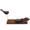 Porte-encens en bois – Modèle Oiseau & Renard (Lot de 2)