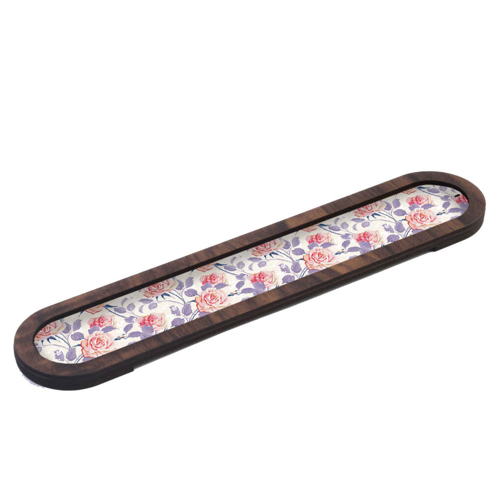 Porte-encens en bois – Modèle Floral (Lot de 2)