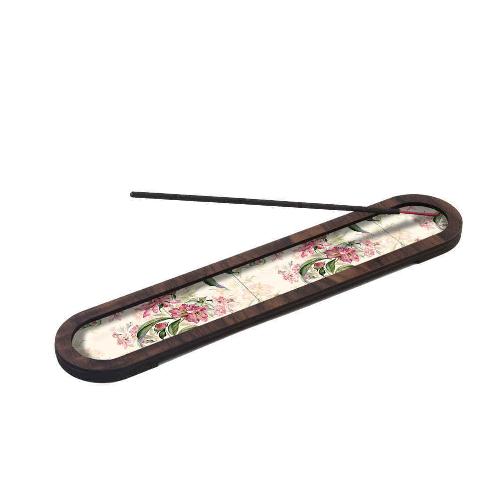 Porte-encens en bois – Modèle Fleurs (Lot de 2)