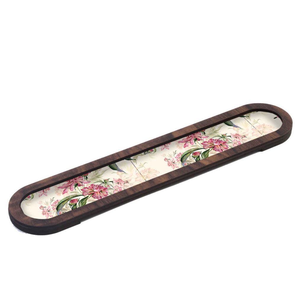 Porte-encens en bois – Modèle Fleurs (Lot de 2)